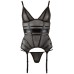 Black Powernet Suspender Basque With Matching GString